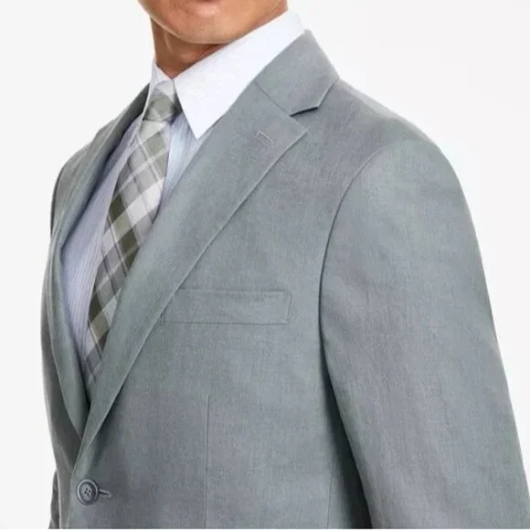 Tommy Hilfiger Mens Modern Fit Linen Notched lapel Sport Coat Sage Size 36S NWT Sport Coats & Blazers